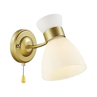 Бра с выключателем Wilma 4535/1W Lumion белый 1 лампа, основание матовое золото в стиле современный 